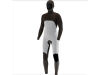 VISSLA 7 SEAS 6.5mm Neopren Wetsuit Fullsuit mit Haube und Chest Zip in schwarz